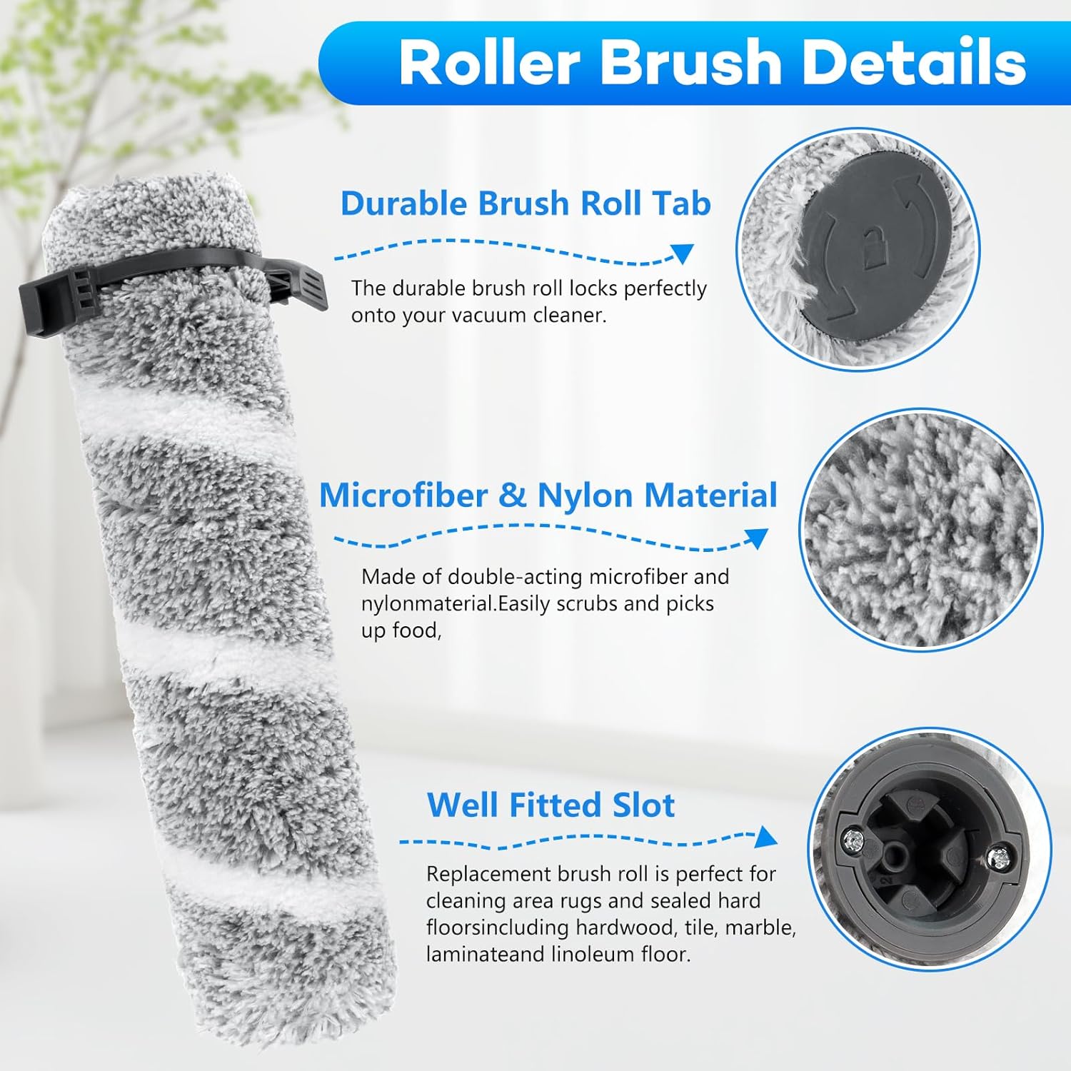 Replacement Roller Brush Filter for Bissell Crosswave OmniForce EDGE 3930F/3933/v2/3999z Multi-Surface Hard Floor Cleaner Wet Dry Vacuum, Brush Roller — image 3