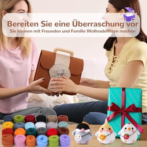 Needle Felting Set in 24 Colors - Felting Tools and Storage Bag, Large Set with Felting Wool, Needles and Felting Mat for DIY โ image 5