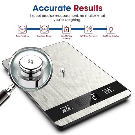 10kg/1g Precision Kitchen Scale: Ultra-Thin, Multi-Unit, Stainless Steel for Aussie Home Cooks โ image 3