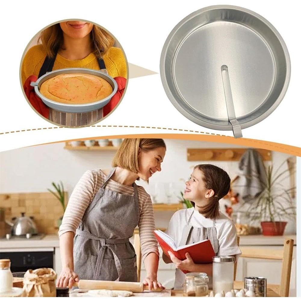 2pcs Easy Out Cake Pan with Quick Release Lever, Non-Stick Stainless Steel Baking Pan for Cheesecake, Oven-Safe for Beginners(25 × 25 × 3.5cm) — image 4