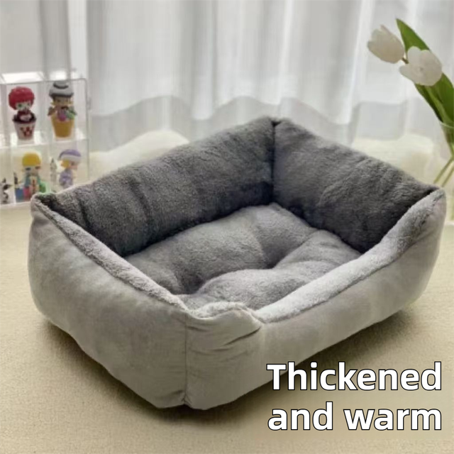 70x50x15CM Grey Premium Plush Pet Bed and Cozy Cushion Mat with Removable Flannel Cover & Non-Slip Waterproof Oxford Bottom for Cats Dogs Car & Home Universal โ image 2