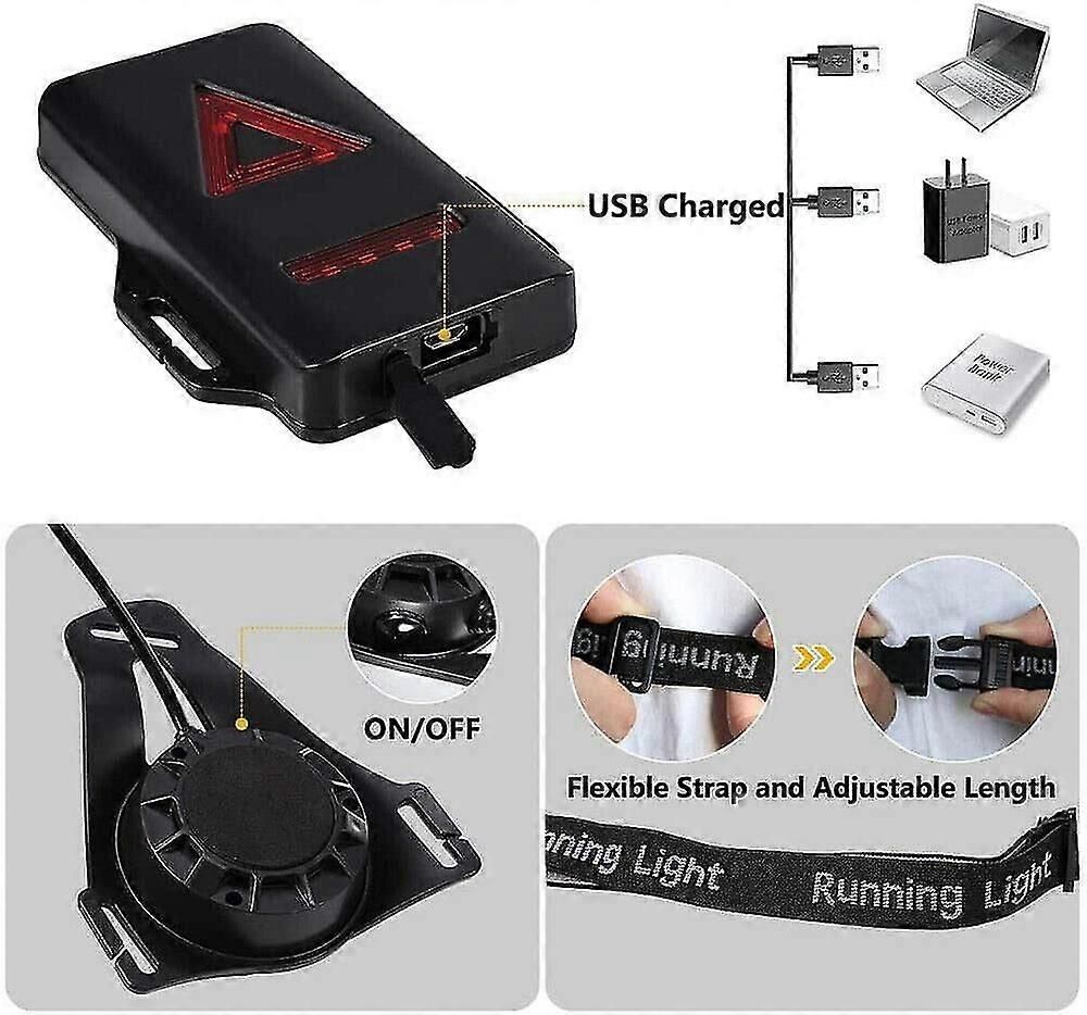 Running Lights Chest Lights For Rnners 3 Modes Body Torch Usb Rechargeable Body Lamp Wearable Night Running Accessories Reflective Running Gear โ image 4