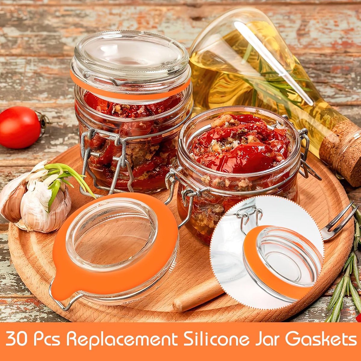 Canning Rings - Silicone Rings, Dye-Free Gasket - Gasket 16 Pieces - 70 mm x 95 mm x 2.2 mm - Rubber Canning Jar Rings - Standard Size For Fido Canning Jars — image 4