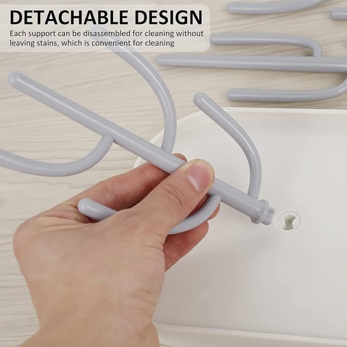 Countertop Bottle Drying Rack with Removable Base, Multi-purpose Detachable Storage Dryer Stand for Water Bottles Mugs and Small Gadgets, Gray โ image 3