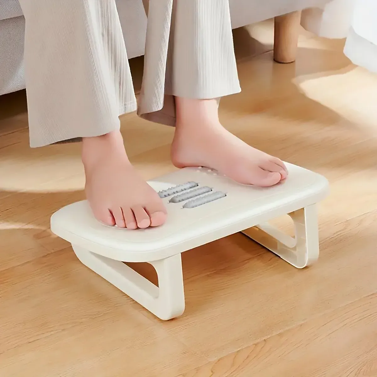 Ergonomic Office Footrest Adjustable Under Desk Stool Anti Fatigue Foot Support - Blue — image 6