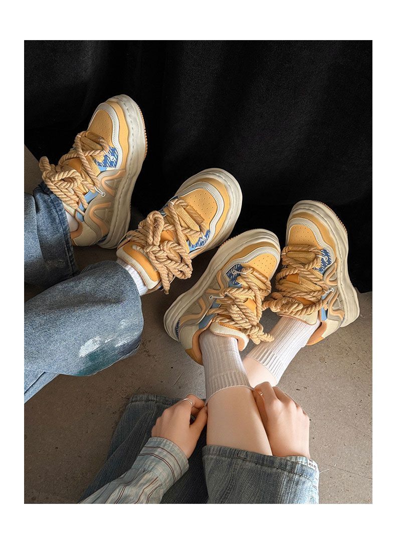 Amber Sneakers Vintage Unisex Shoes Couple Sneakers Classic Court Shoes - Beige - Size 11(AU11/EU44) โ image 5