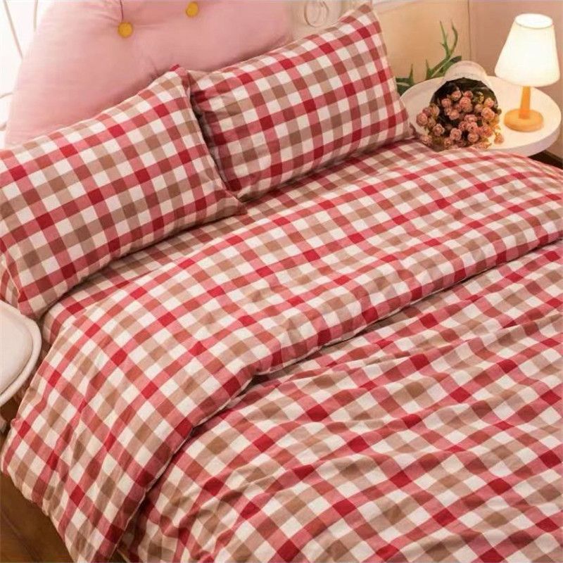 Duo Quilt Cover Set Twill Geometric Pattern Apple blossom Pair of pillowcase โ image 4