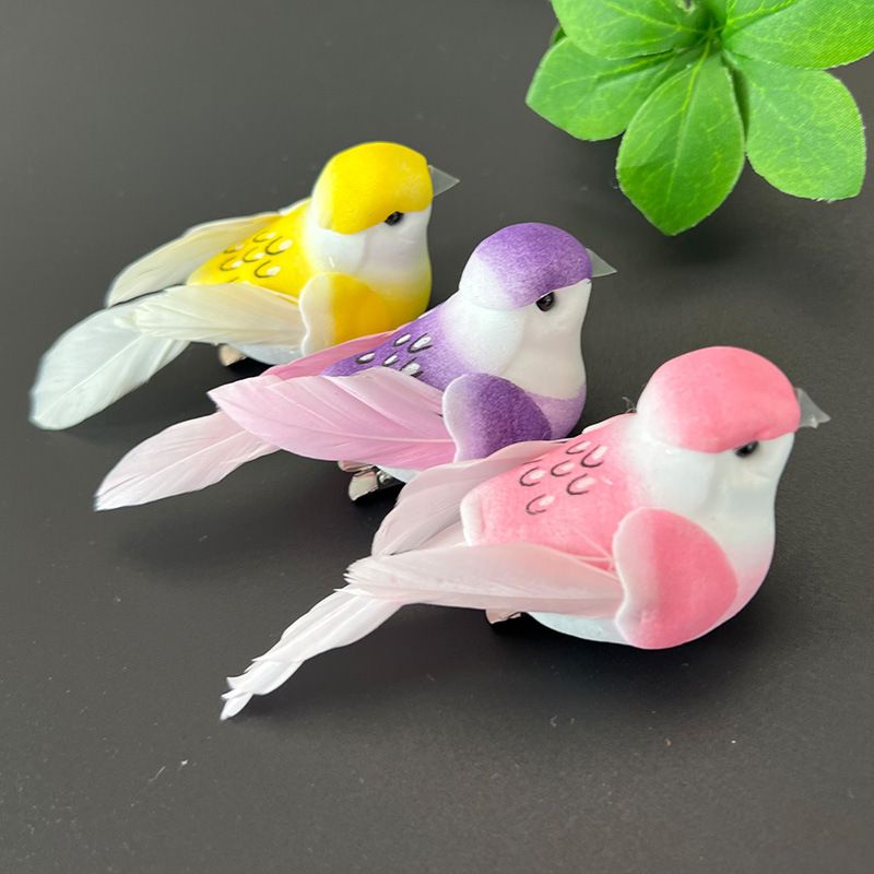 4pcs Artificial Birds Realistic Clip on Bird Ornaments with Feathers for Decoration, Arts & Crafts and Floral Arrangements — image 2