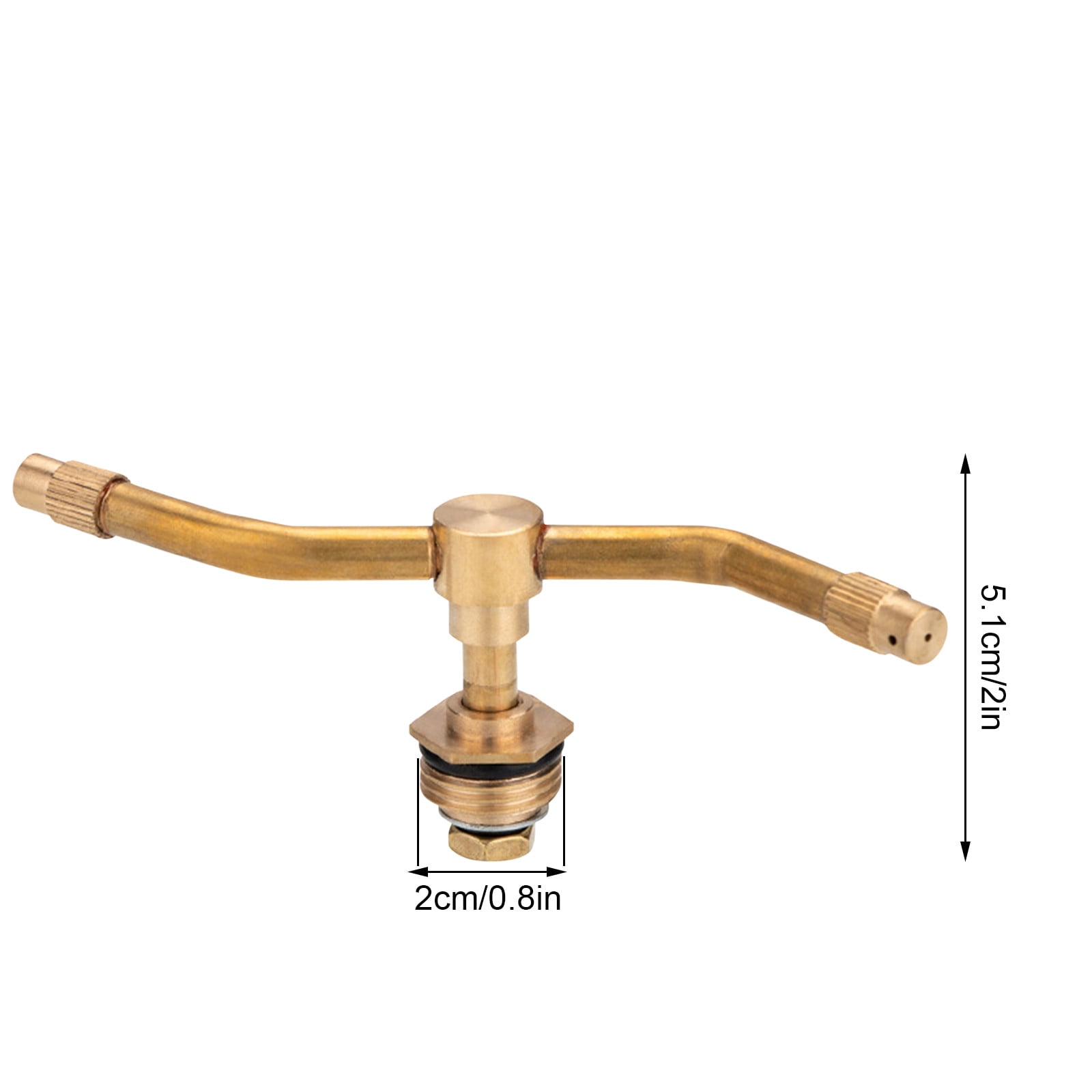 Automatic Rotating Garden Sprinkler,360° Brass Water Spray Nozzle for Lawn, Yard & Greenhouse Irrigation, Adjustable Arm Hose Attachment for Flowers, Grass