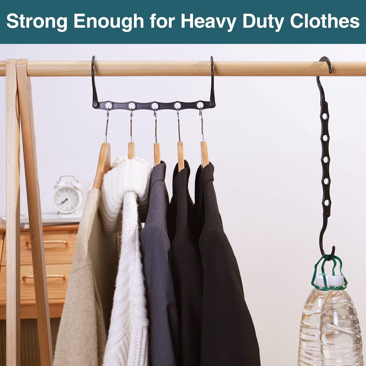Magic Pendants 6-Piece Set - Space-Saving Hangers - Space-Saving Pendant Organizer for Closet - Multi-Pendant Holder - Sturdy Plastic - 360-Degree Rotation — image 3