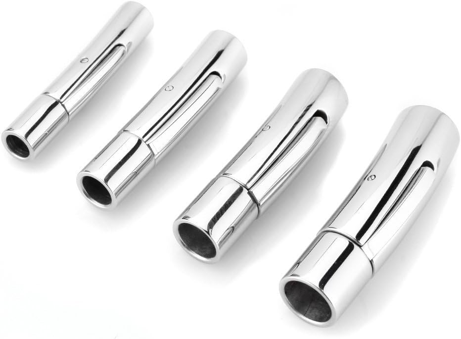 Cord Ends for Jewelry Making Leather End Caps Steel Clasp for Necklace Bracelet (2pcs / Pack, 3mm Round Cord) โ image 4