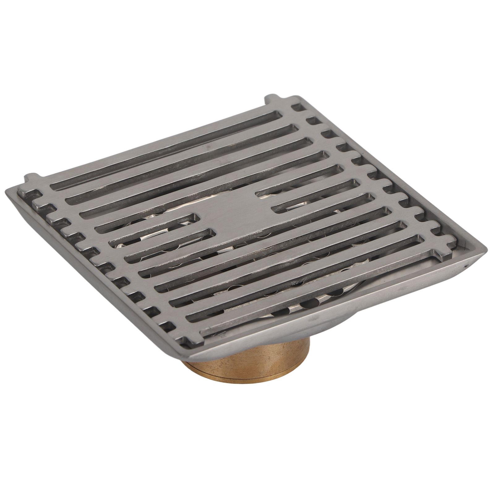 Large Flow Floor Drain Electroplating Squared Glossy Shower Floor Drain with Hair Filter for Bathroom โ image 6