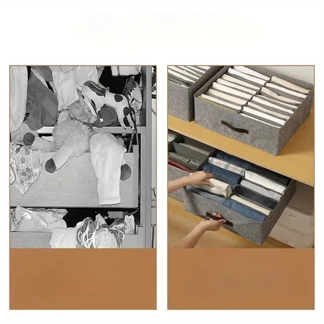 Collapsible Stackable Storage Box with Compartments and Reinforced Handles for Clothes Toys — image 6