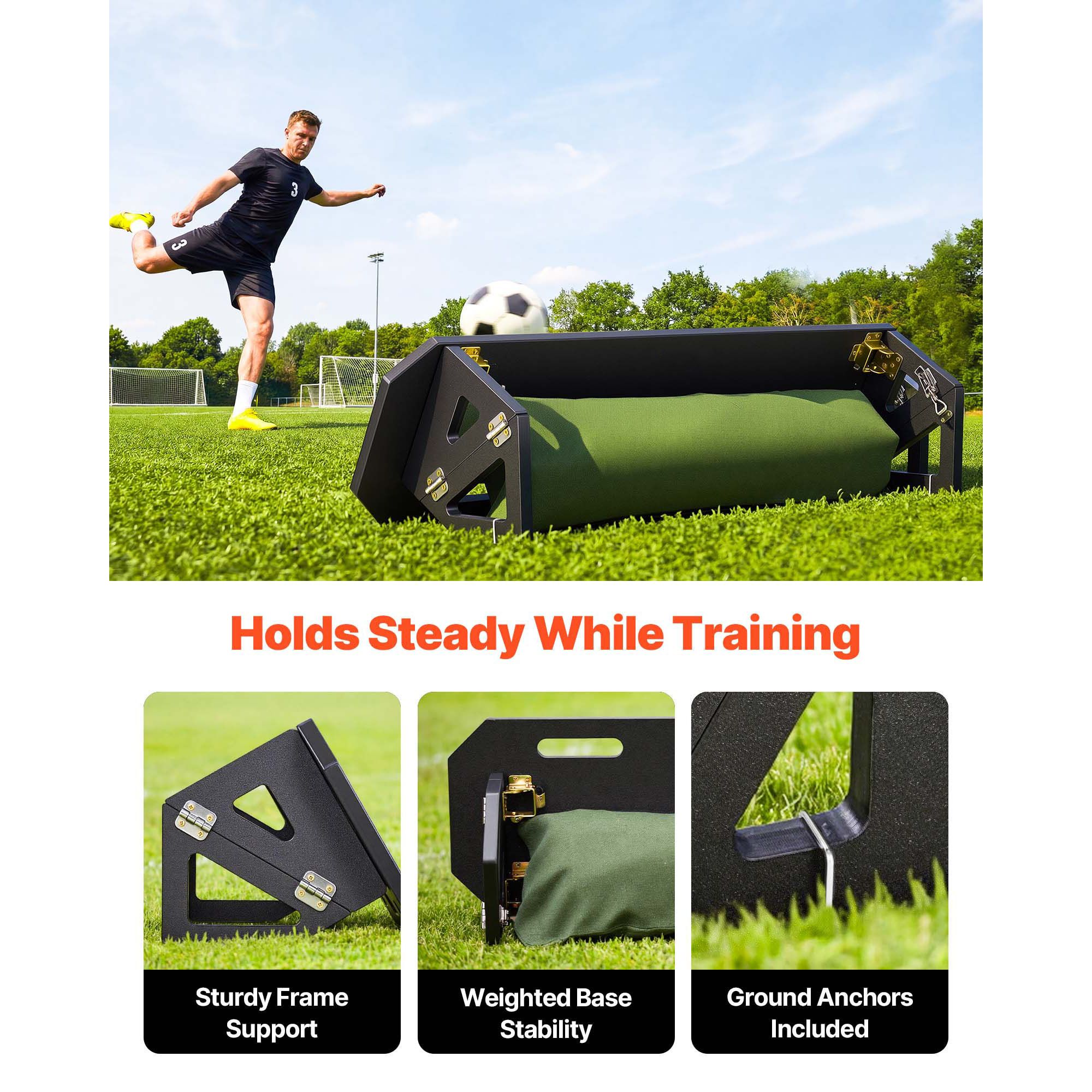 Soccer Rebounder Board, 1000 x 300 mm Portable Soccer Rebound Wall, HDPE Sports Kick Back Trainer, 3 Adjustable Angles, Easy Setup Ball Practice Training — image 4