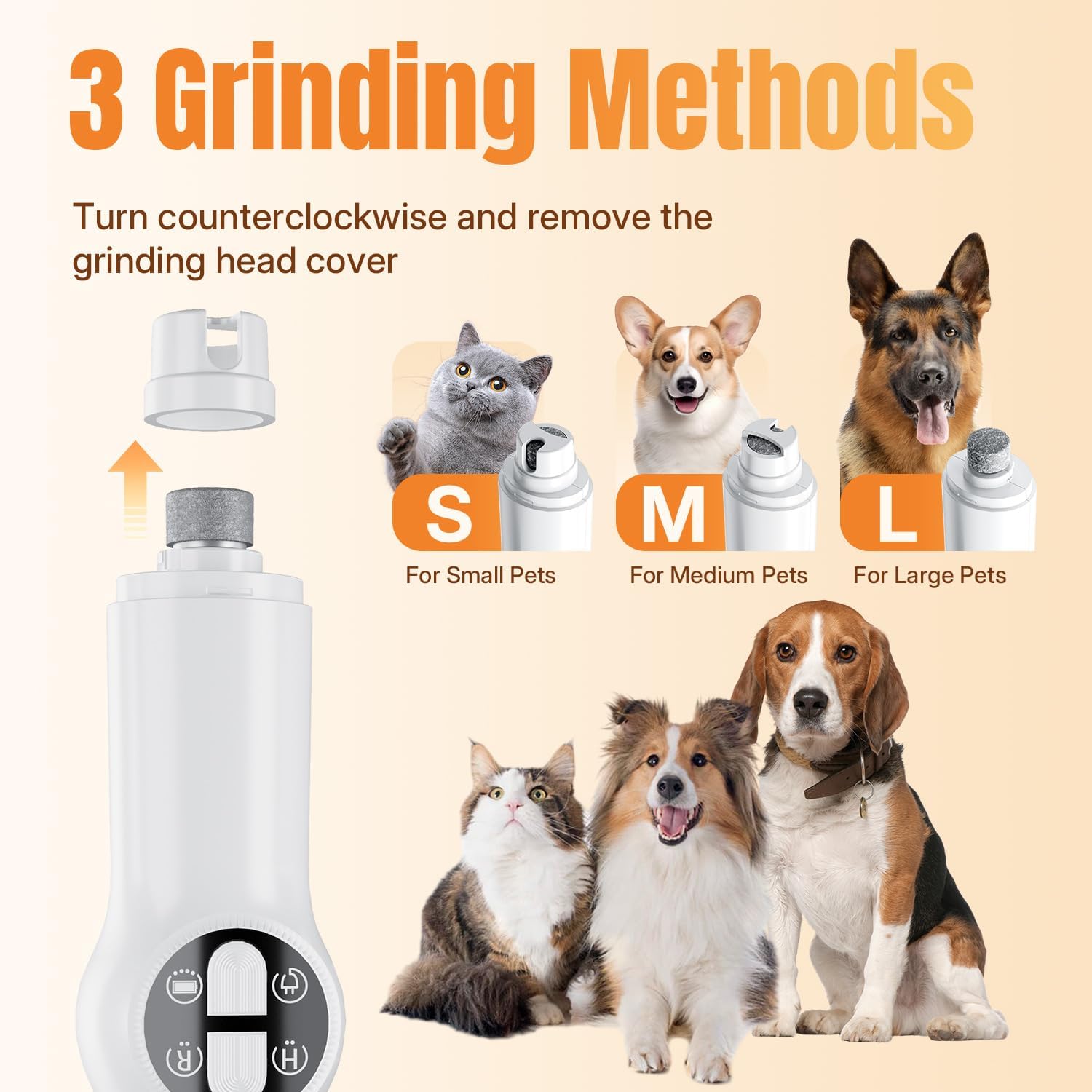 Petluno 2-in-1 Pet Grooming Trimmer with LED Light, Rechargeable Dog/Cat Hair Clipper, Grooming Tool, Electric Nail Grinder for Cats and Dogs, Pet Clipper — image 6