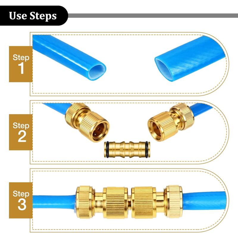 Garden Hose Connectors Double Male Connectors Brass Hose Connectors for Garden Hose Faucet (4 Set) โ image 4