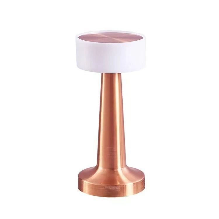 3-Color Dimmable LED Night Lamp Red Bronze Dumbbell D Style, USB Rechargeable Industrial Style, B&B Decorative Ambient Light