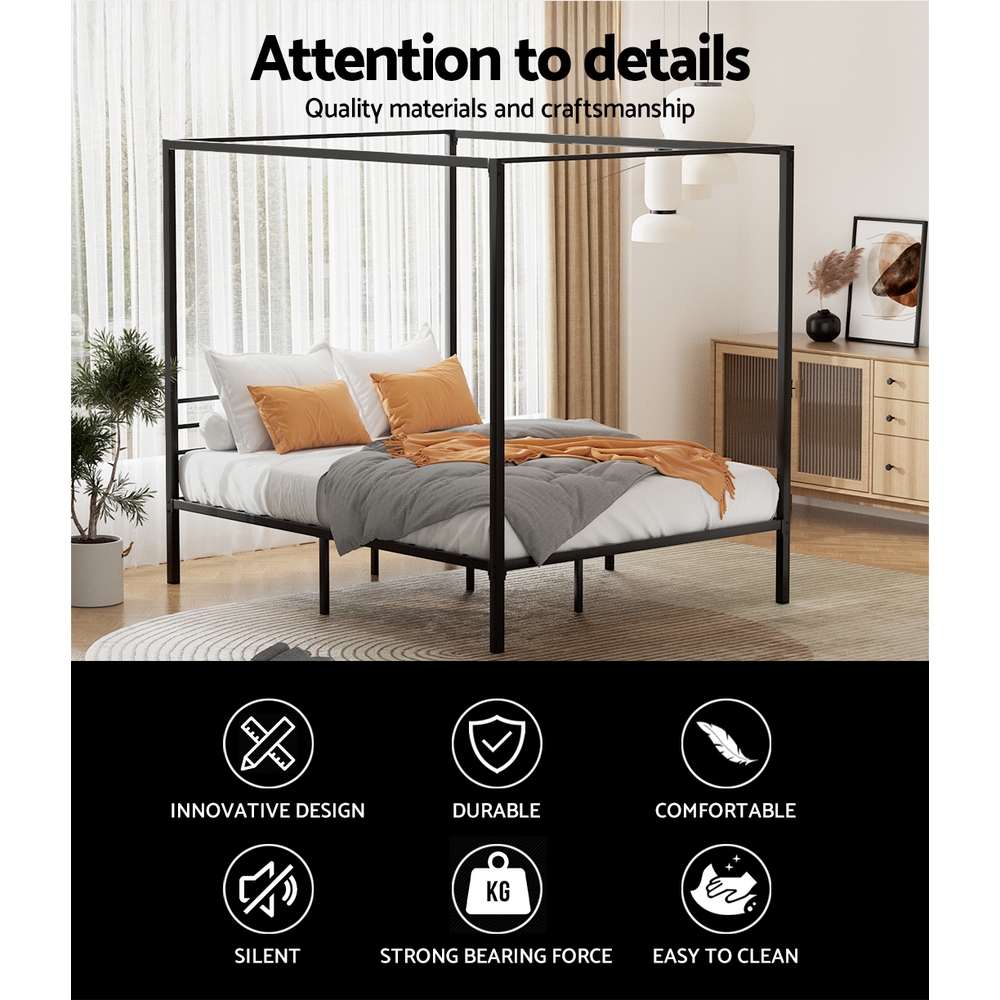 Artiss Bed Frame Queen Size Metal Bed Frame POCHY โ image 4