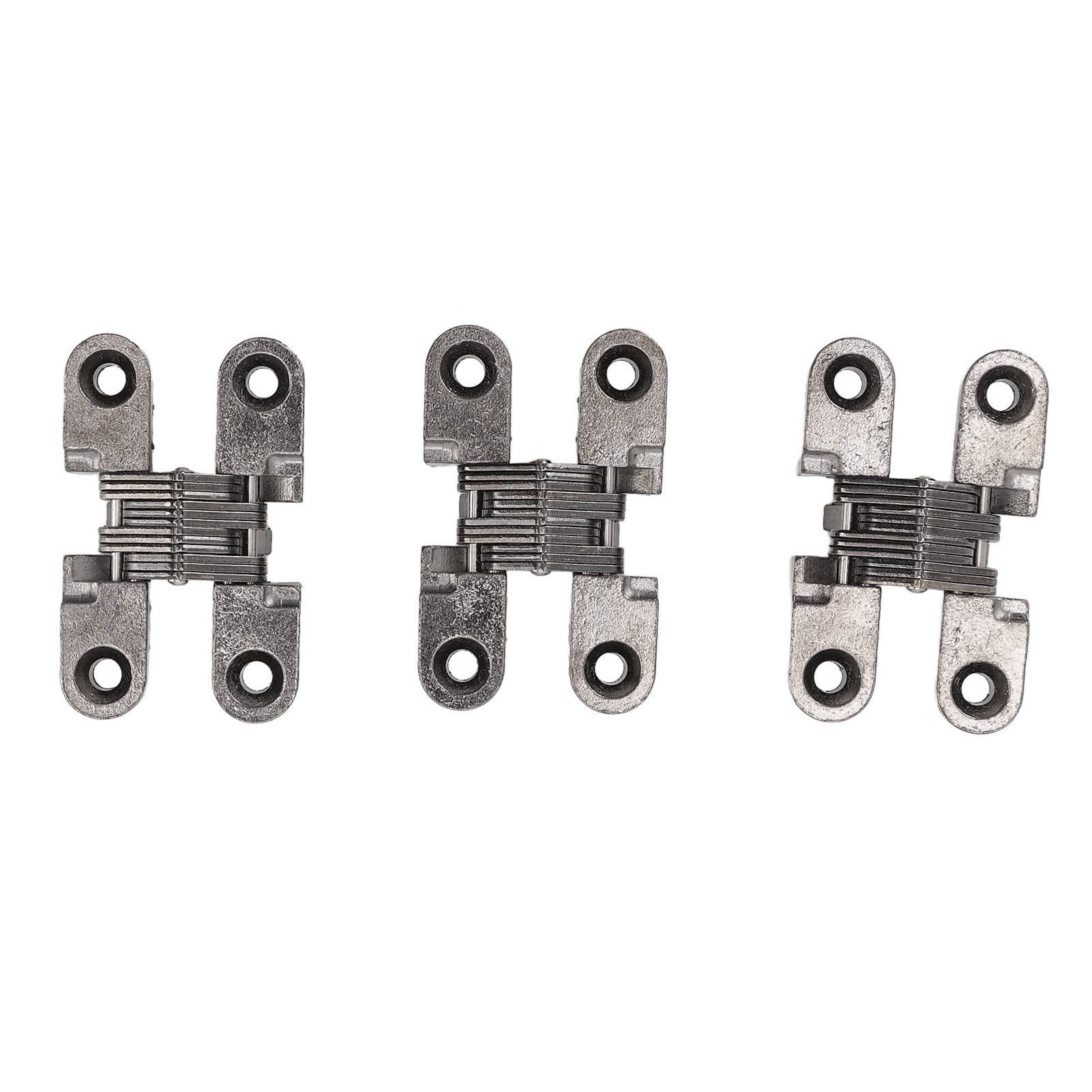 3 Pcs 43mm Mini Door Lock Hinges Invisible 180 Degree Zinc Alloy Cross Hinge for Cabinet Jewel Box — image 2