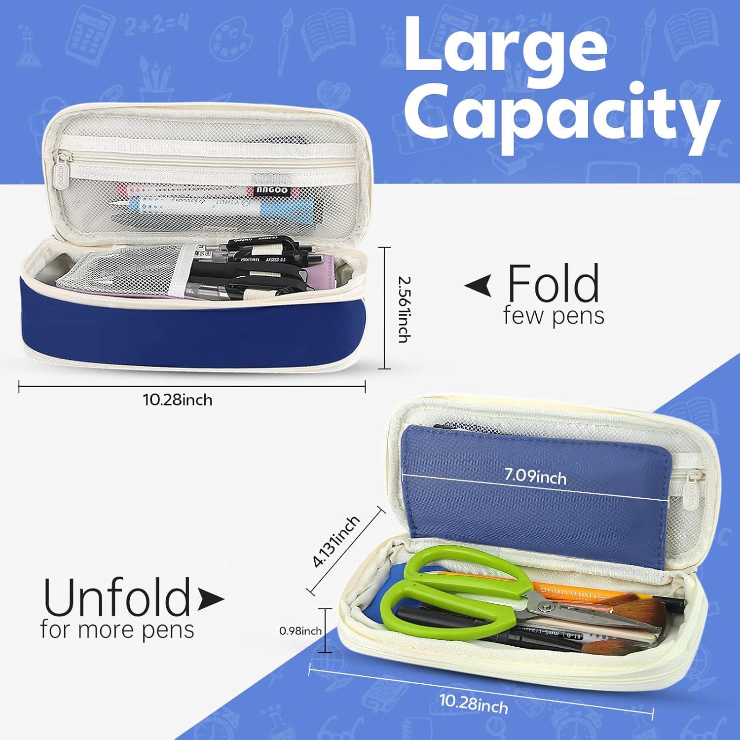 Pencil Case, Large Capacity Aesthetic Pen Cases with Durable Zipper, Big Stationery Pencil Pouch for Women & Men — image 2