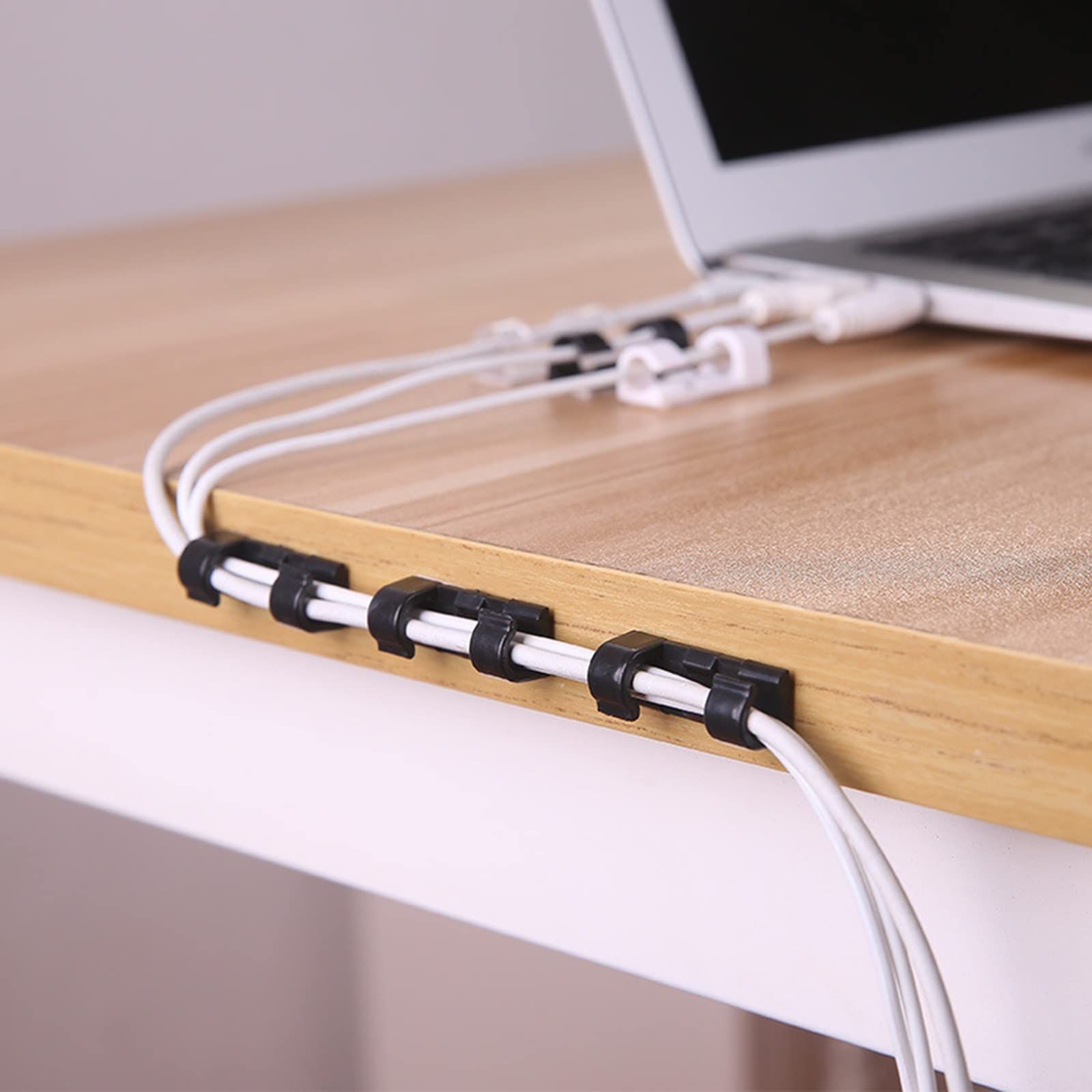 16PC Cable Clips Self Adhesive Cord Organizer Cable Management Plastics Clamps USB Cable Holder Desk Fixed Wire Clip Durable — image 2