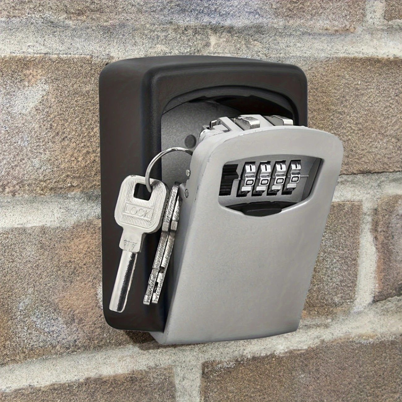 ✨ Outdoor Key Lock Box | 4-Digit Combo + Wall Mount | Heavy-Duty & Hidden, Keyless Entry for Airbnb, Home & Office Security!/black — image 6