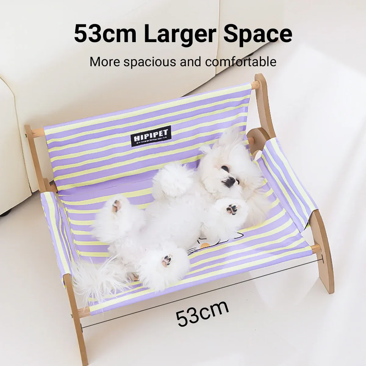 Pet Striped Lounge Bed Pet Nest Soft Cushion Washable Anti Slip Comfortable - Purple — image 6