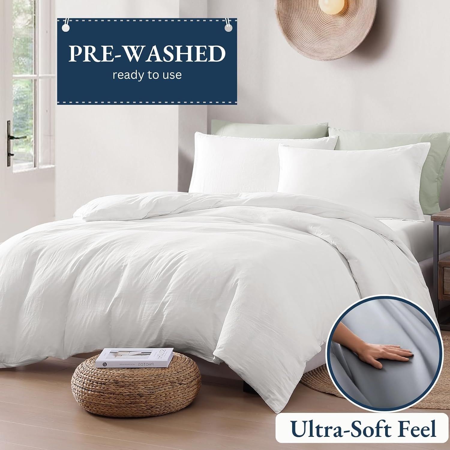 Hotel Soft Microfiber Duvet Cover Set-2000TC Quilt Cover Set & Pillowcases -1 Donna Cover Zipper Closure & 1 x Pillowcases-Breathable Bedding - Wrinkle, Fade — image 3