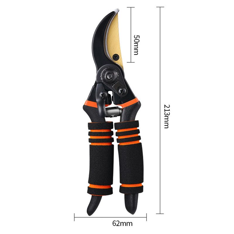 Professional Garden Pruning Shears, High Carbon Steel Gold-Plated Blade with Labor-Saving Spring & Non-Slip Sponge Handle — image 4