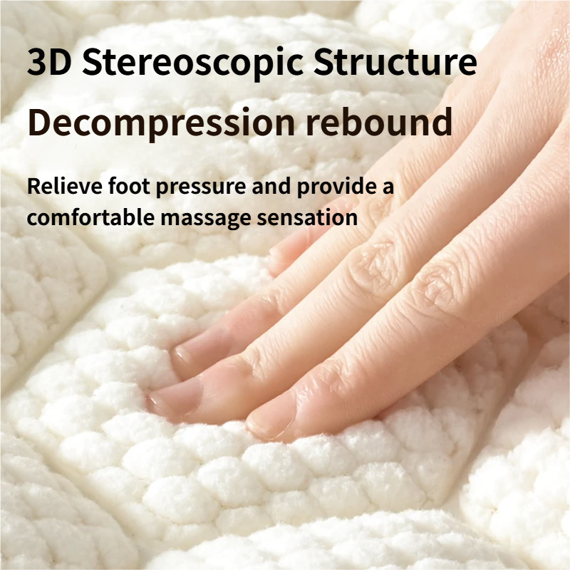 Light Grey 3D Honeycomb Textured High-Elastic Memory Foam Bathroom Mat (50 x 80 CM) - Ultra Absorbent Quick-Dry Thickened Door Mat — image 2