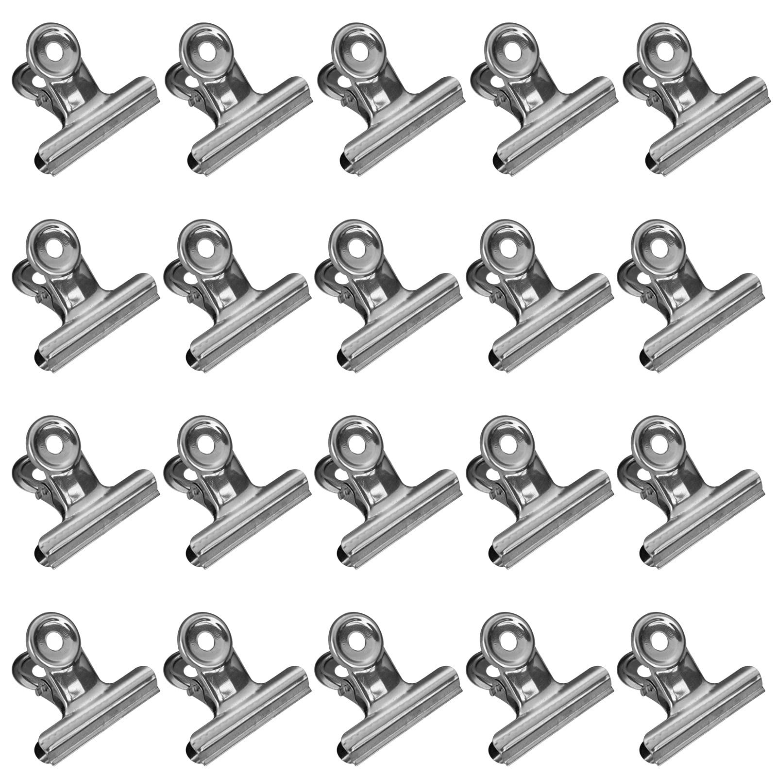 20 Pack Metal Clips for Corkboard, Heavy Duty Bulldog Clips for Hanging Pictures, Small Hinge Clips for Photos Crafts, Mini Binder Clips Paper File Clamps for