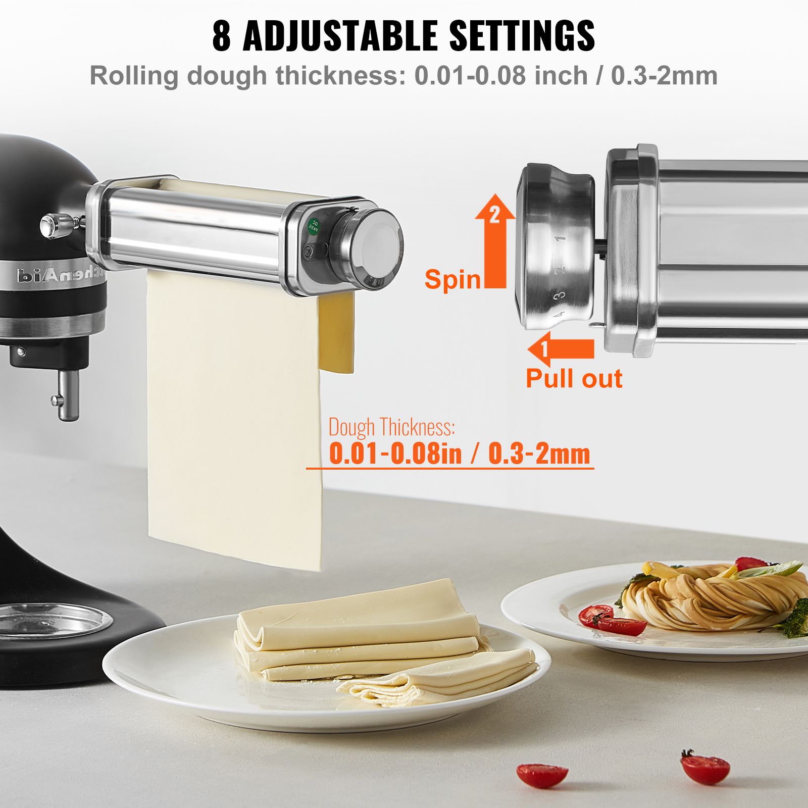 3Pcs Pasta Attachment for KitchenAid Stand Mixer Pasta Roller Cutter Set โ image 3