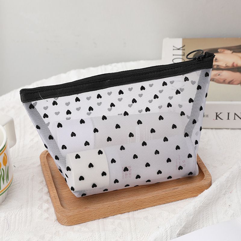 Portable Makeup Bag Large Capacity Travel Cosmetic White Triangle Medium