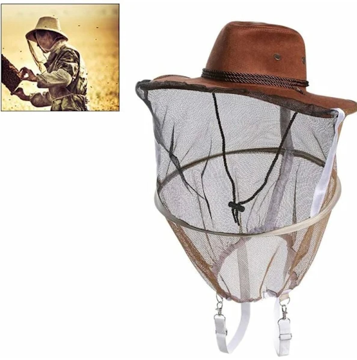 Biodlar hat with Slöja – Poly-bomull, myggmask, outdoor/fiske — image 3