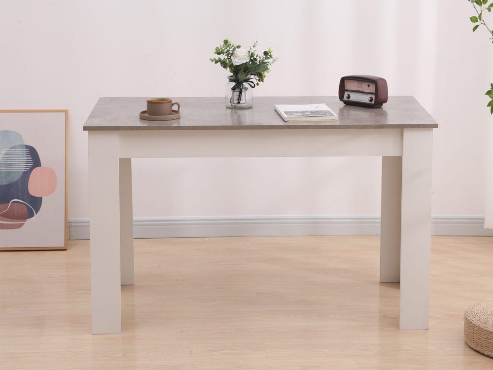 Dining Table Rectangular Wooden 120M-Grey and White โ image 2
