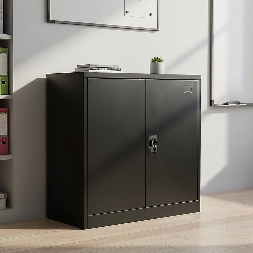 Two-Door Metal Locker – Black without Legs — image 3