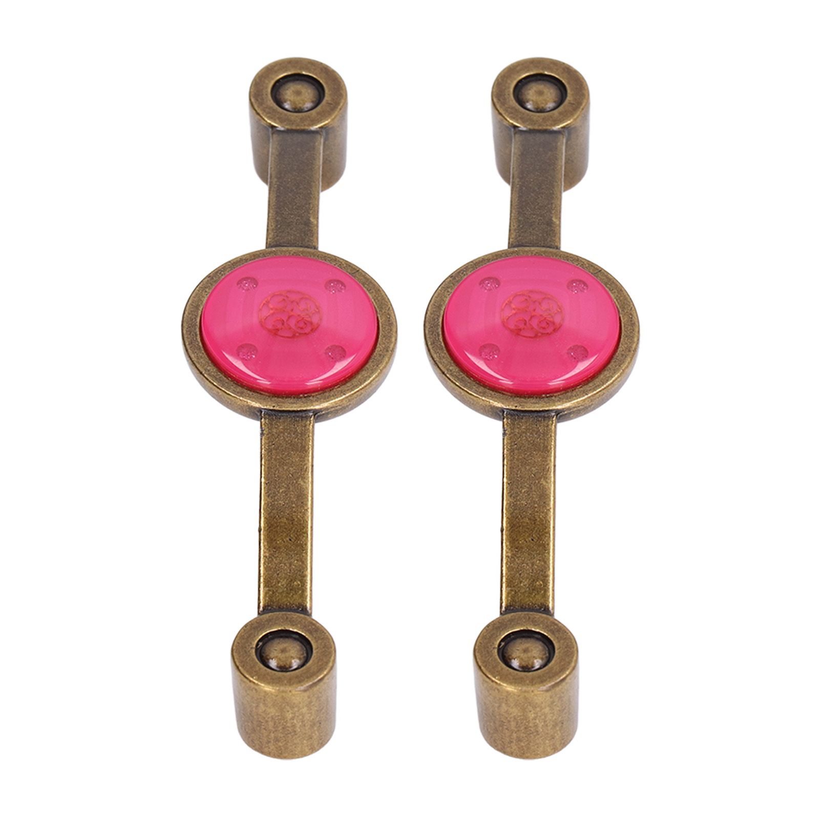 2 Pcs Zinc Alloy Antique Copper Handle European Modern Pastoral Color Acrylic Handle for Cabinet DrawerPink โ image 4