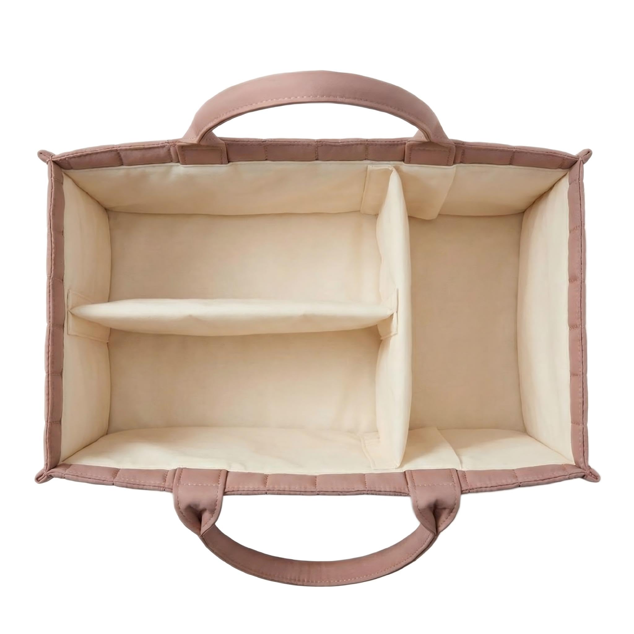 Large Baby Diaper Caddy Organizer – Stylish Storage Basket for Nursery, Changing Table & Travel – Portable Urn for Diapers, Wipes, Toys & Essentials (Pink) — image 2