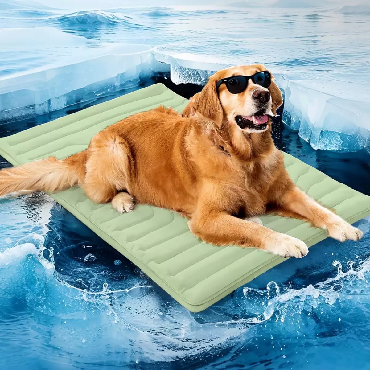 Pet Cooling Mat Self Cooling Pad for Dogs Cats Dual Sided Summer Sleeping Bed Light Green Large (122 × 71cm)