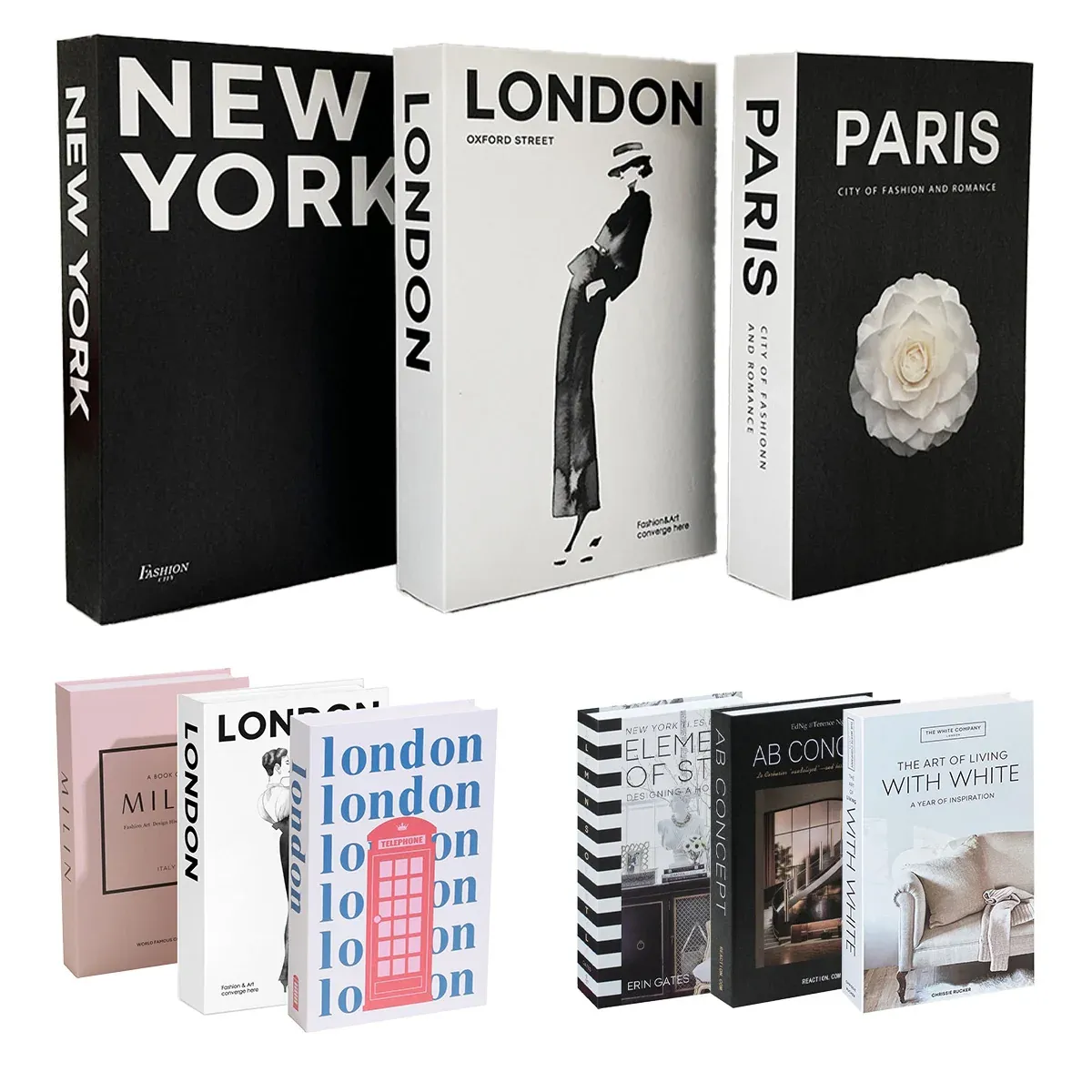 3 PCS Modern Decorative Books Set Foldable Fake Books for Display City Theme - B โ image 3