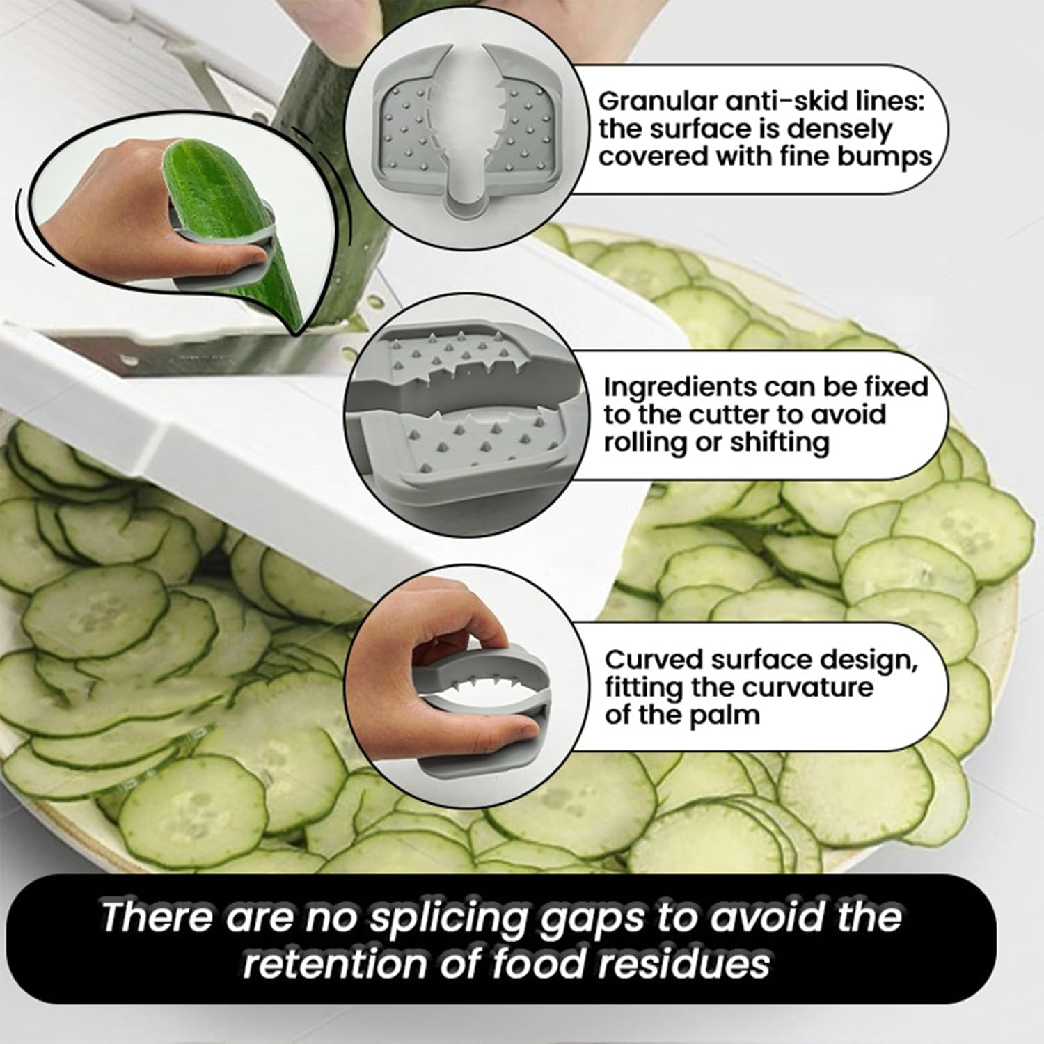 1 Piece Grey Anti-Slip Vegetable Cutter Safety Gloves - Ergonomic Kitchen Protection for Durable Food Preparation — image 4