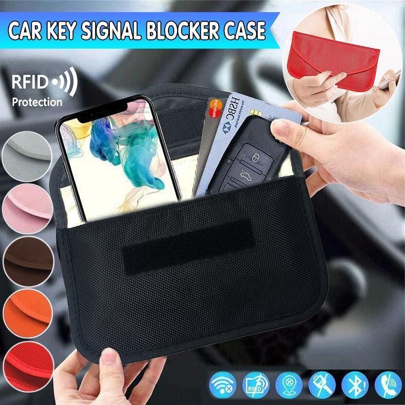 Car Key Case For Faraday Cage Fob Pouch Keyless RFID Blocking Bag - Orange — image 2