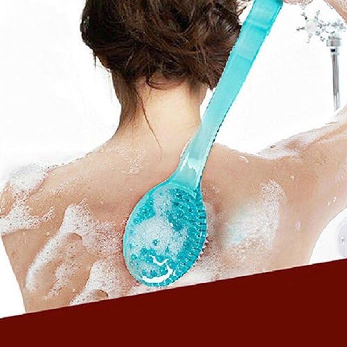 1 piece - Long handle - Household bath brush - Back brush (blue) — image 3