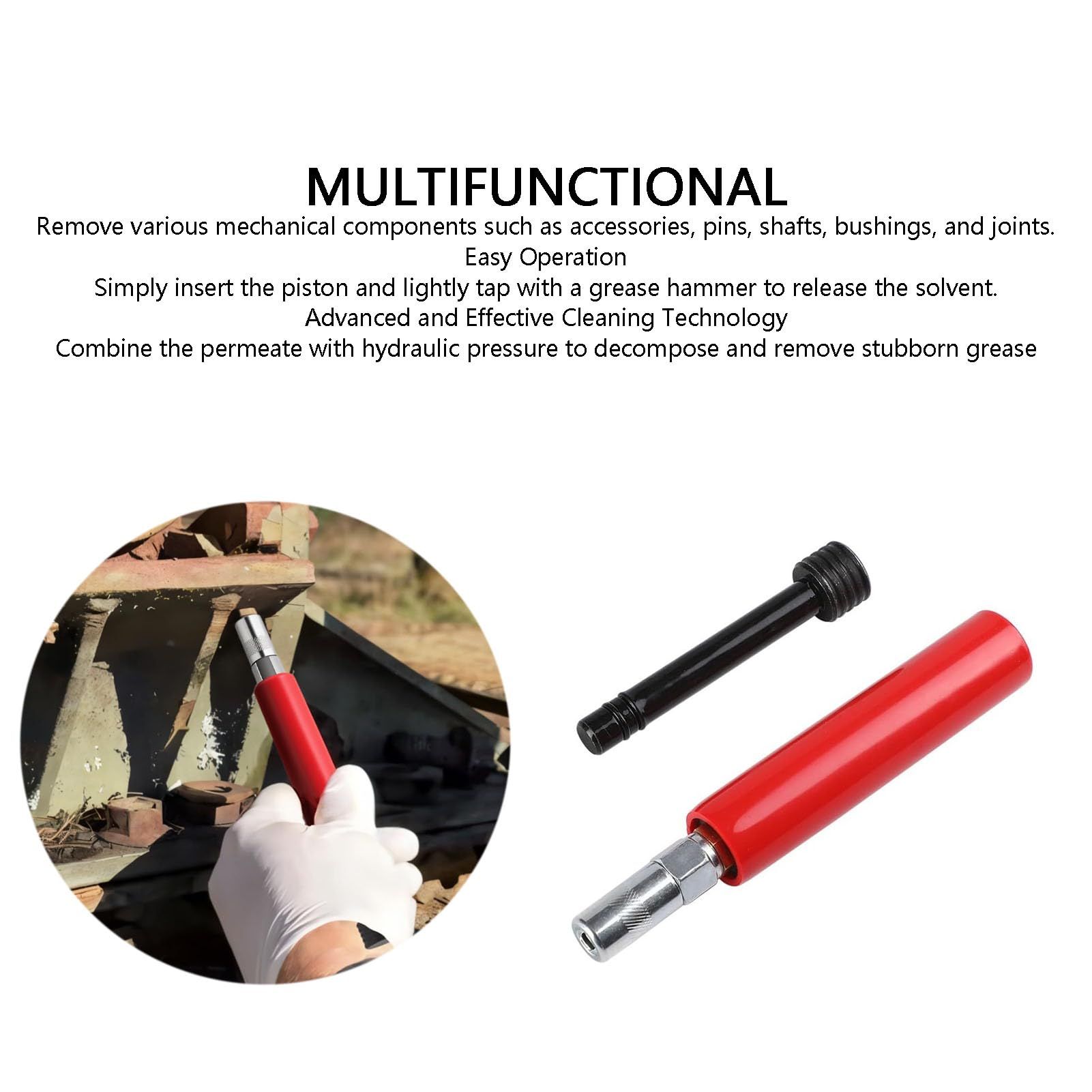 Grease Fitting Cleaning Tool -Grease Zerk Cleaner, Zerk Fitting Cleaning Tool, Remove Old Dried Grease from Fittings, Pins, Shafts, Bushings, and Joints (Red) — image 4