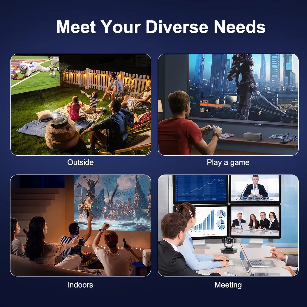 5G 4K Smart Projector Black with WiFi, Bluetooth, HDMI, USB for Home Theater โ image 2