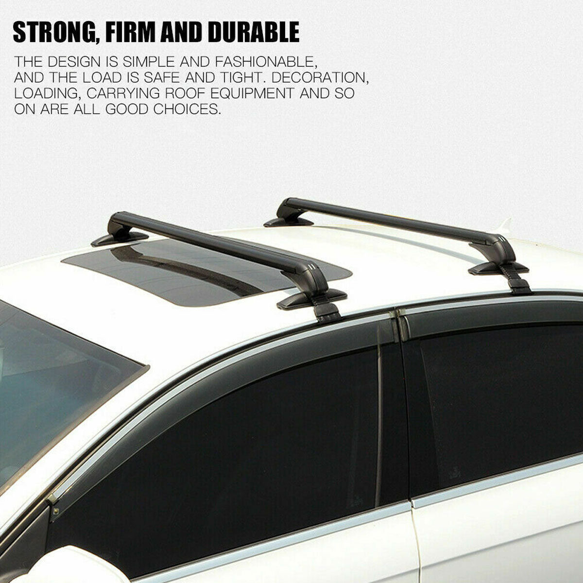 100cm Universal Car Roof Racks Carrier Adjustable Cross Bars Aluminium Alloy Lockable — image 2