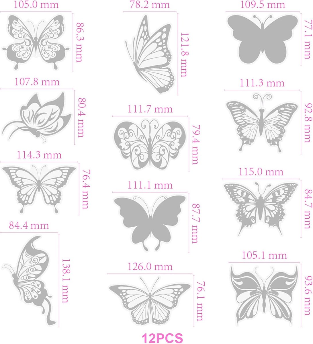 28 pieces - transparent window stickers - butterfly patterns and leaf shapes - warning decorative stickers - for home - window stickers - window decoration — image 3