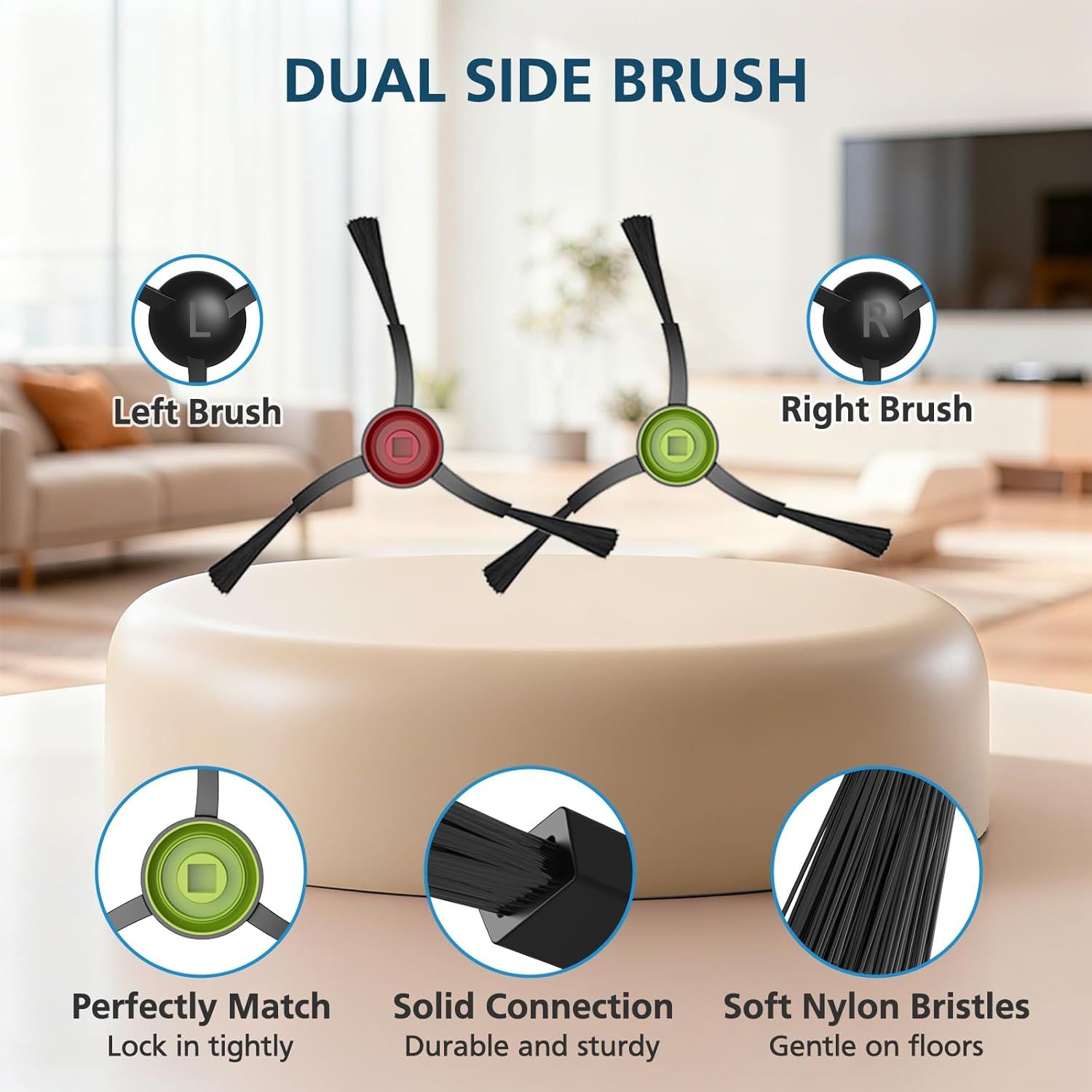 G8000 Max Replacement Parts, or Tikom G8000 Max, L8000 Plus, 2025 Year L8000 Pro Robot Vacuum, Accessories Include 2 Main Brushes, 6 Side Brushes, 6 HEPA — image 4