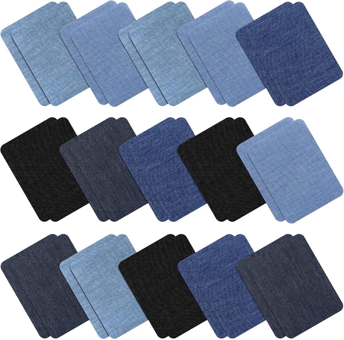 Clothing Repair Patches - 30 Pieces - self-adhesive jeans patches - Repair a hole in clothing - iron-on patches for clothing Repair - clothing repair for jeans
