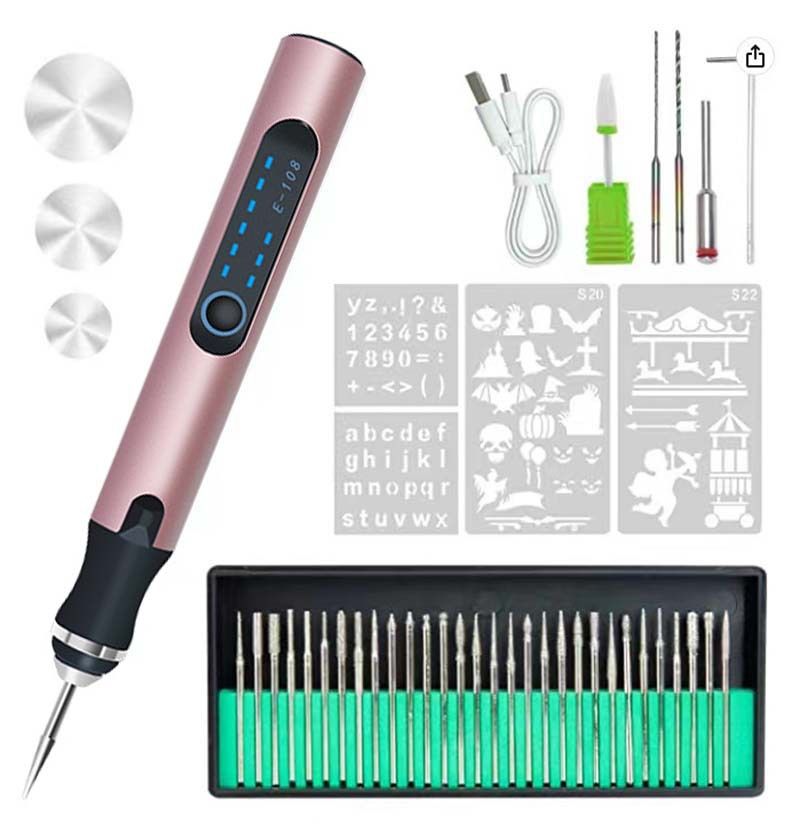 Mini Electric Engraver Etching Machines Cordless Rotary Tools Engraved Jewelry Glass Stone Metal Plastic Wood Resin